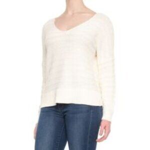 Lucky Womens Novelty Stitch V-Neck Sweater Large